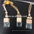 empty square glass hanging car perfume bottle with special type string
